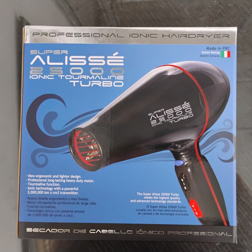 2500 Turbo Ionic Tourmaline Hair Dryer - Black and Red